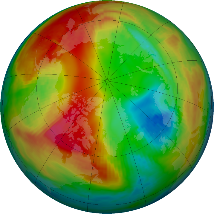 Arctic ozone map for 07 February 1986